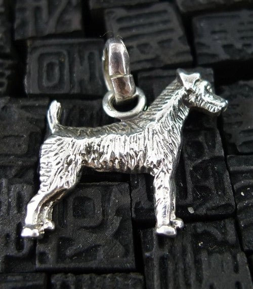 Fine Arf Sterling Silver Dog Charm - Airedale