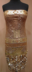 Farah Khan Tori Gold Sequined Cocktail Dress