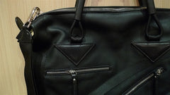 Pauric Sweeney Black Leather Zippered Tote