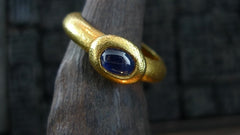 Paola Ferro 22K Yellow Gold and Blue Sapphire Ring