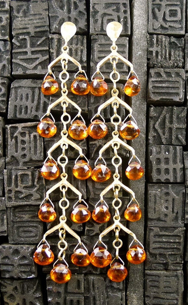 Talisman Unlimited Orange Garnet Briolette Earrings in 14K Yellow Gold