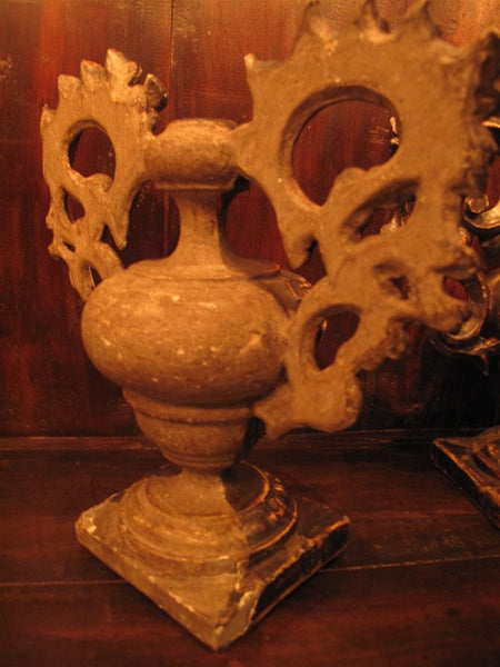 Antique Gessoed Italian Candlesticks/Lamp Bases