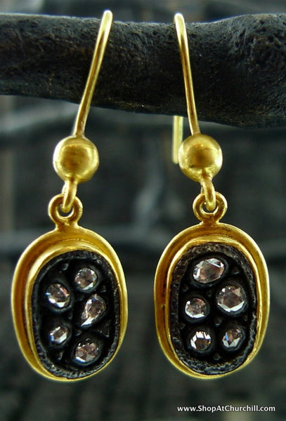Yossi Harari Sara 24K Yellow Gold and Rose-Cut Diamond Earrings