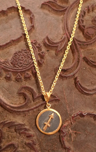 Yossi Harari Mica Chain Necklace in  24K Gold (Shown with Sagittarius Charm)