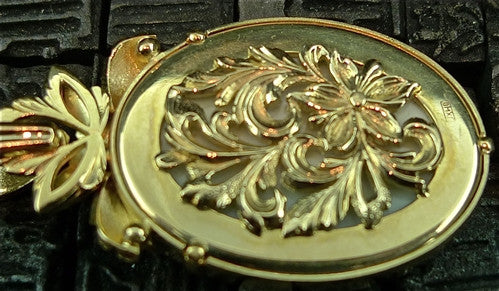 Russian MicroMosaic Madonna & Child Pendant in 18K Yellow Gold and Diamonds