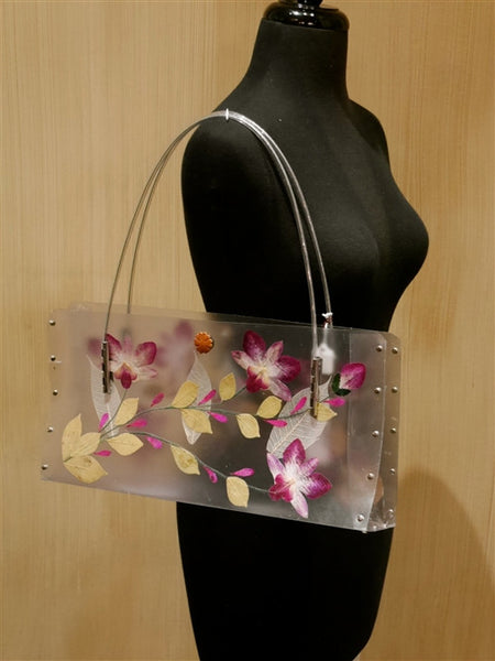 Nini Ong Clear Flower Printed Shoulder Handbag
