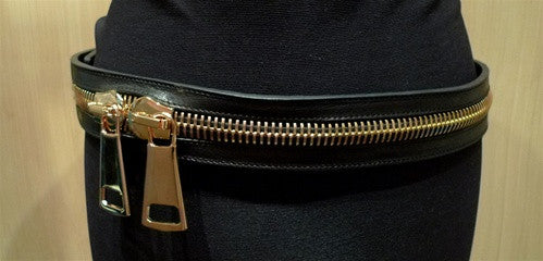 Ronald Pineau Zipper Calf Skin Belt (Oro)