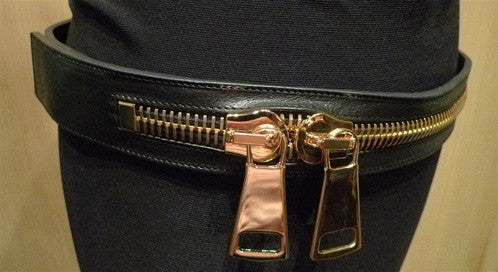 Ronald Pineau Zipper Calf Skin Belt (Oro)