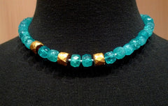 Nava Zahavi Ocean Sky Ancient Glass Bead and 22K Yellow Gold Necklace