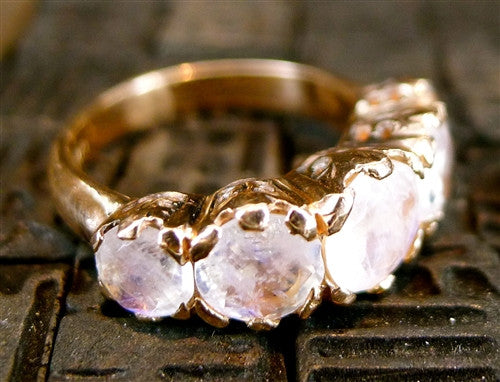 Nava Zahavi Rainbow Moonstone Ring in 14K Rose Gold