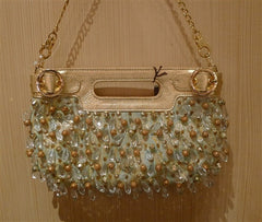 Rafe Beaded Purse in Mint and Gold