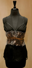 Harkham Silk Cami Top with Lace Overlay
