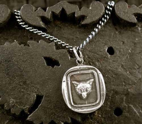 Pyrrha Fox Head Heavy Chain Necklace in Sterling Silver