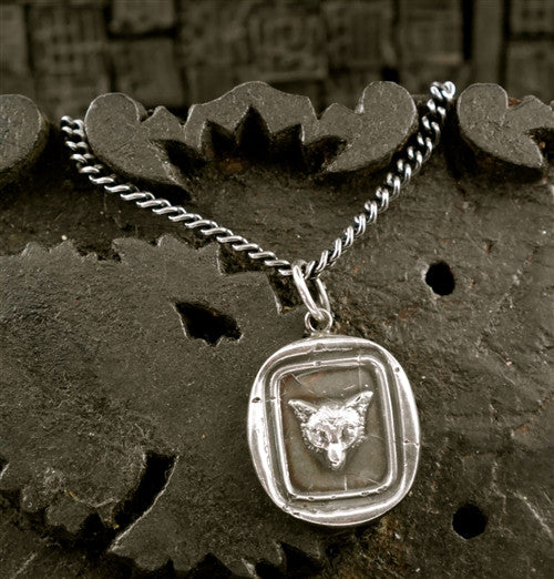 Pyrrha Fox Head Heavy Chain Necklace in Sterling Silver