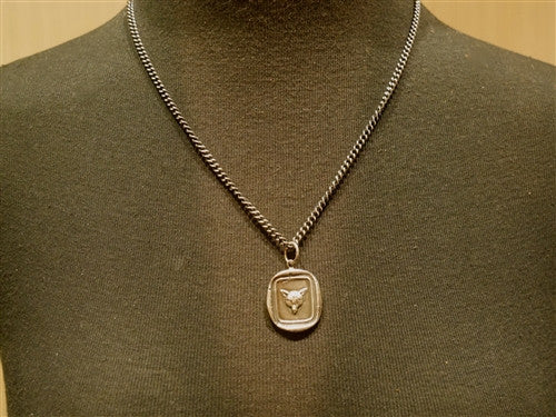 Pyrrha Fox Head Heavy Chain Necklace in Sterling Silver