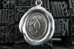 Pyrrha Sterling Silver Leaf on Coin Pendant Necklace