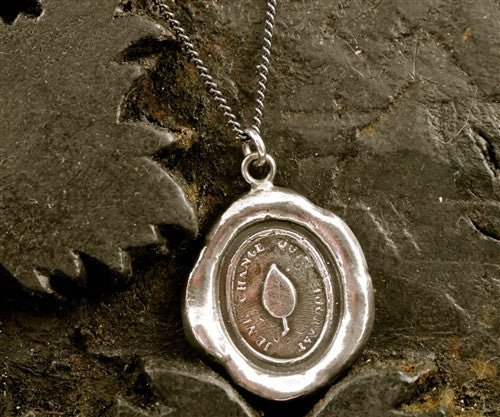 Pyrrha Leaf  Pendant Necklace on Sterling Silver Chain