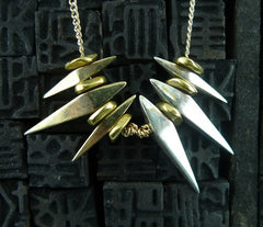 Wendy Nichol Sterling SIlver and Brass Sun Spike Necklace