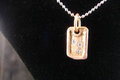 Julez Bryant 14K Yellow and White Gold with Diamond Dog Tag Charm Necklace