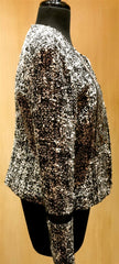 Avenue Montaigne Tweed Blazer with Crystal Embellishment