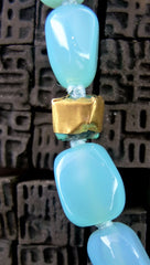 Nava Zahavi 24K Yellow Gold and Peruvian Opal Necklace and Turquoise Pendant