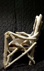 Santa Fe Driftwood Wing Chair with Cowhide Seat