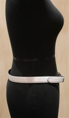 Continental Leather Fashion White Jeweled Skinny Belt