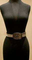 Streets Ahead Swarovski Crystal Belt with Blackened Embossed Western Buckle