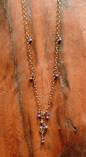 Lisa Stewart Purple Swarovski Crystal and Charm Necklace