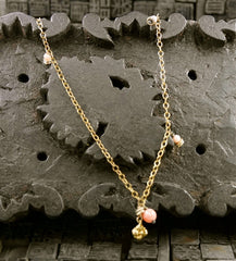 Lisa Stewart Pink Coral and Charm Necklace