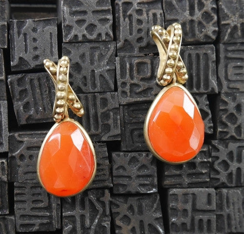 Steven Vaubel Vermeil Orange Gold Earrings
