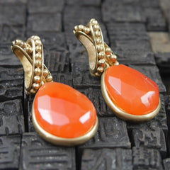Steven Vaubel Vermeil Orange Gold Earrings