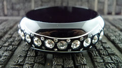 Erickson Beamon Ice Age Bangle Bracelet in Black Resin with Swarovski Crystals