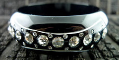 Erickson Beamon Ice Age Bangle Bracelet in Black Resin with Swarovski Crystals