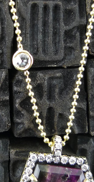 Jemma Wynne Large Geometric Necklace with Pave Diamonds in 18K Gold