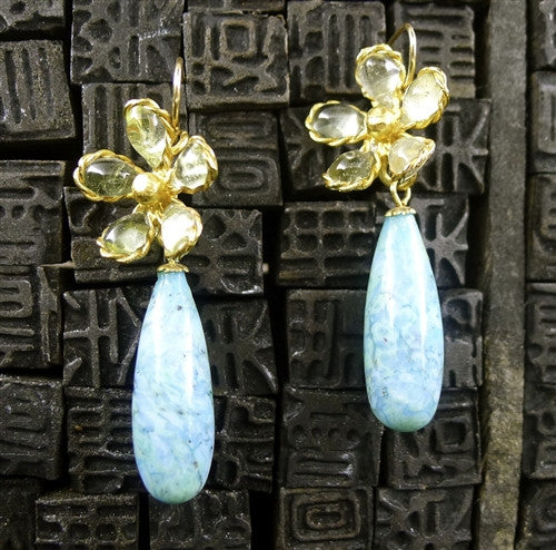 Mark Walsh Leslie Chin Turquoise Drop Earrings