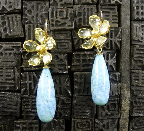 Mark Walsh Leslie Chin Turquoise Drop Earrings