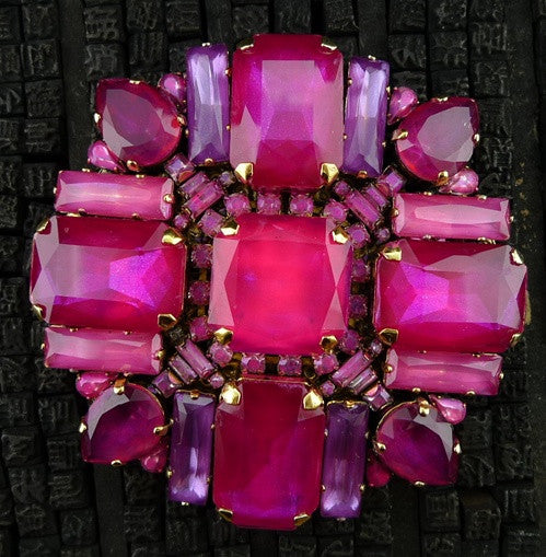 Erickson Beamon Barbie Brooch in Pinks and Lavender Crystals