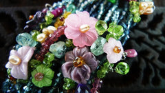 Mindy Lam Couture Collection Multi-color Pastel Swarovski Crystal Flower Bracelet