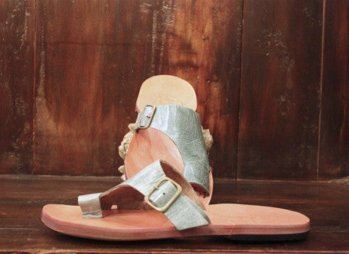 Calleen Cordero Evita Flat Sandal in Seafoam Green