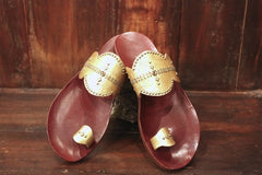 Calleen Cordero Mila Studded Gold Metallic Leather Sandal