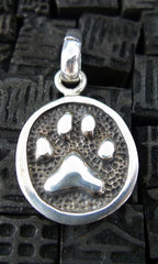 Fine Arf Sterling Silver Dog Charm - Paw Print