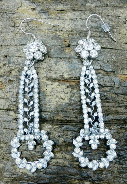 Lizzy Couture Vintage Crystal Wreath Earrings