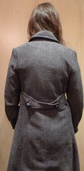 Grey 3/4 Double Breasted Coat with Self Belt