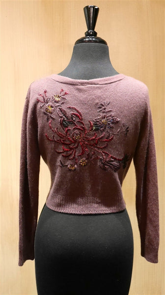 And Cake Cashmere Embroidered Cropped Sweater