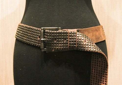 Malini Murjani Studded Belt -Brown with Gunmetal Studs