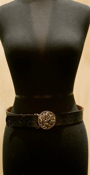 B-Low The Belt Crystal Medallion Buckle Belt