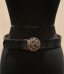 B-Low The Belt Crystal Medallion Buckle Belt