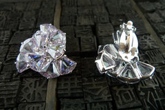 Jarin Kasi Lavender Cubic Zirconia Stones in Fan Clip-On Earrings