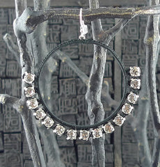Danielle Jossie Welmond Woven Silver Hoop w/ Rinestones